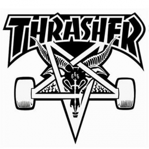 Thrasher Skategoat Die Cut white Pegatina