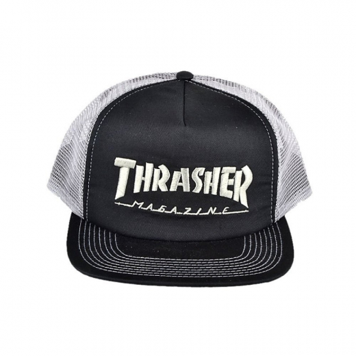 Thrasher Logo black/silver Trucker Gorra