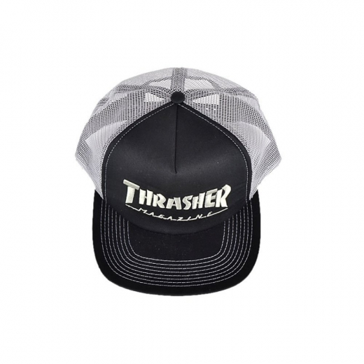Thrasher Logo black/silver Trucker Gorra